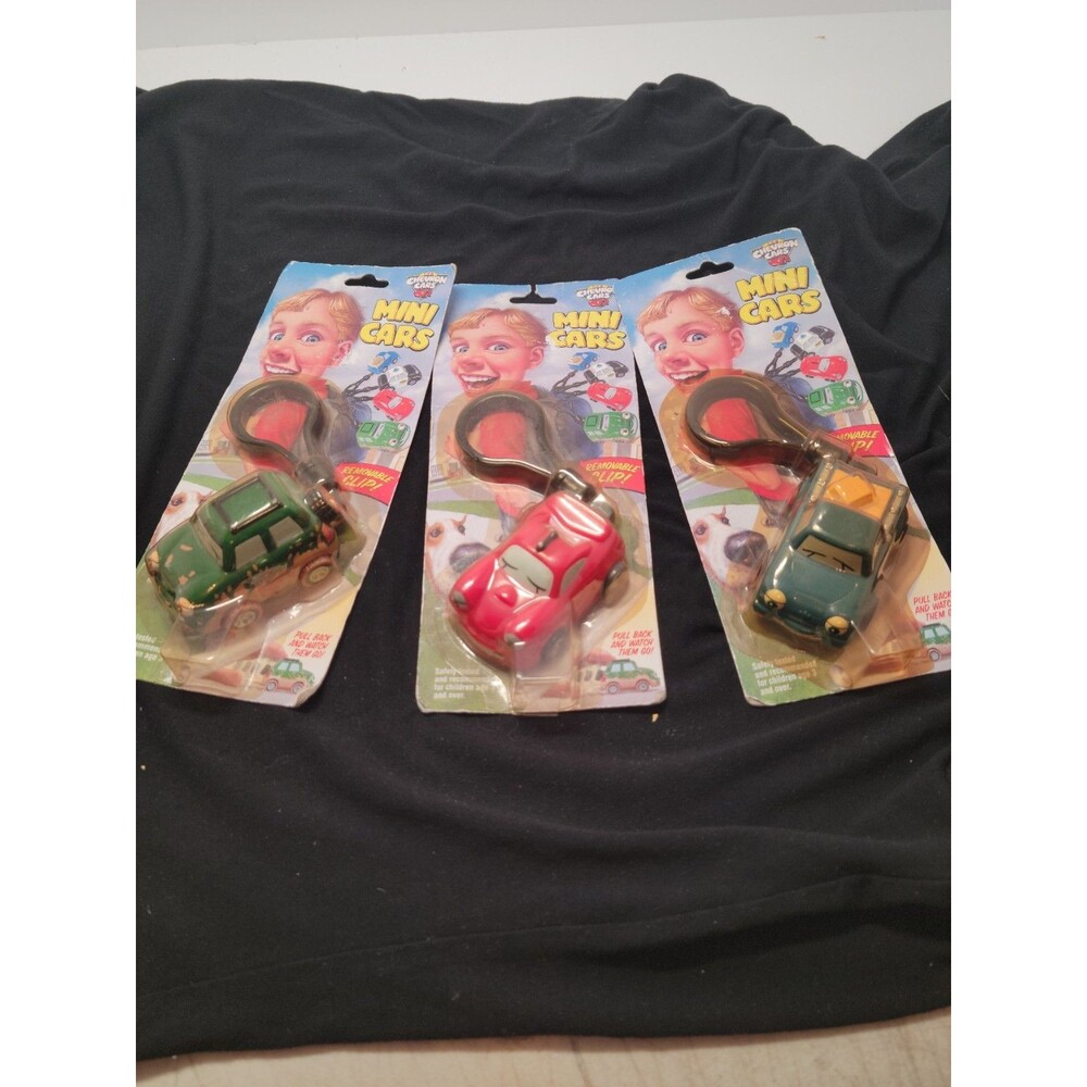 New/Still Sealed Chevron Mini Cars w/Removeable Clip Pull Back Start